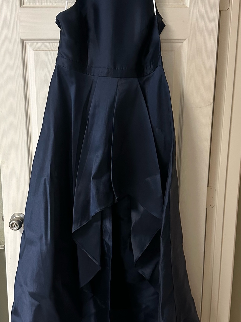 Lulu's Navy Satin High-Low A-Line dress